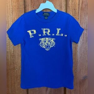 Polo Ralph Lauren Tiger Graphic T-Shirt Royal Blue Yellow Boys Size 5